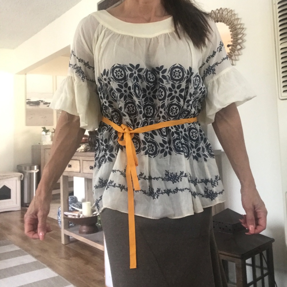 Silk voile Sz S Anthropologie blouse free people